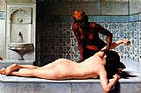 Le Massage scene de Hammam by Edouard Bernard Debat-Ponsan